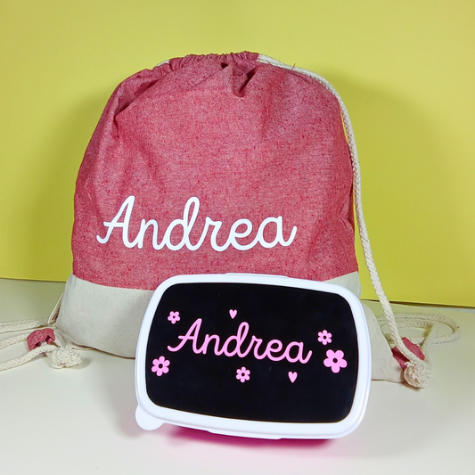 Pack escolar mochila y fiambrera personalizadas