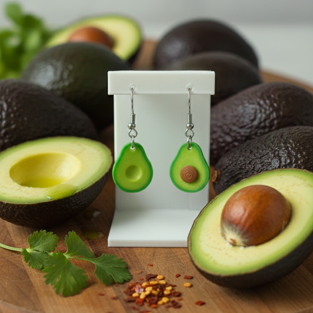 Pendientes 3D "Aguacate"