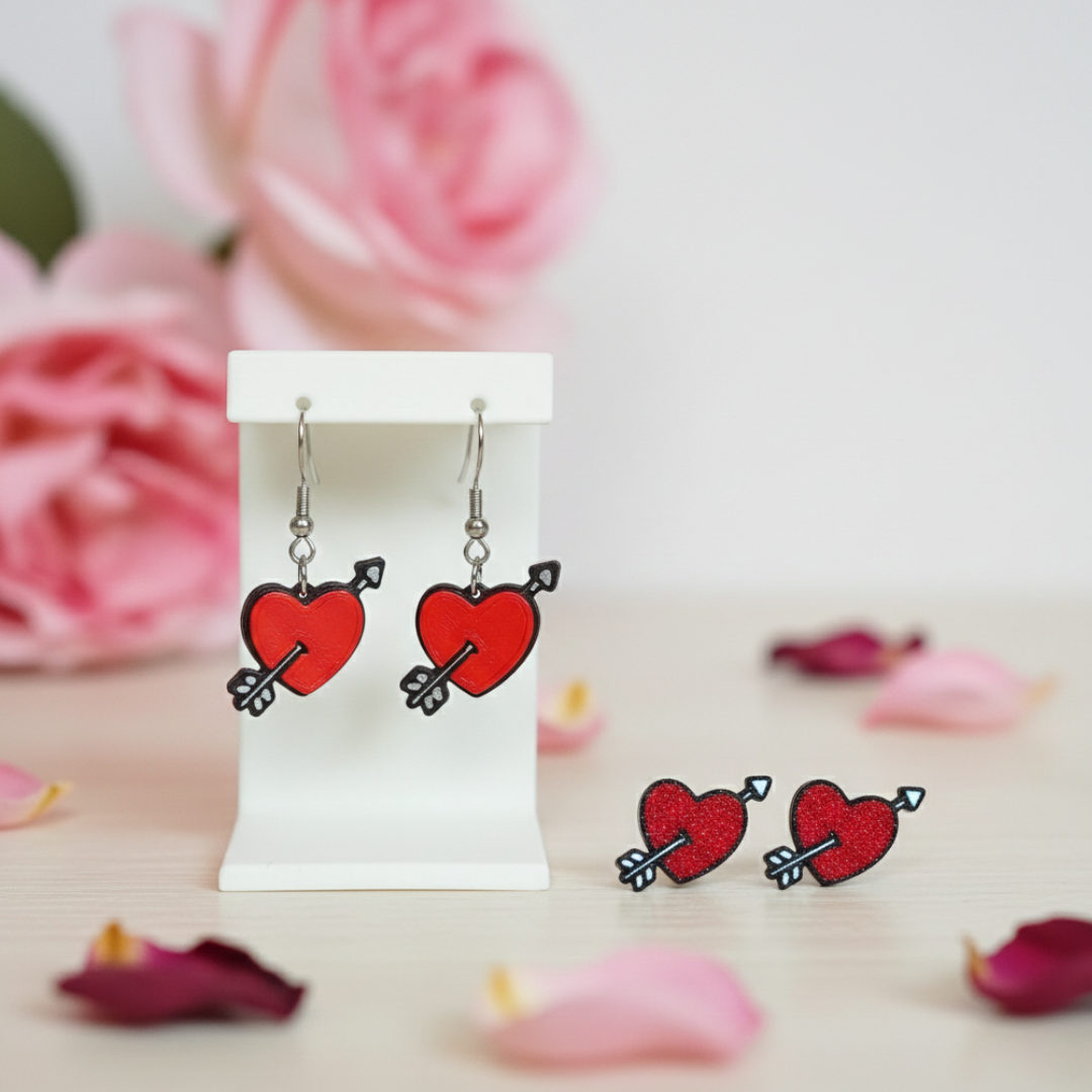 Pendientes 3D "San Valentín"
