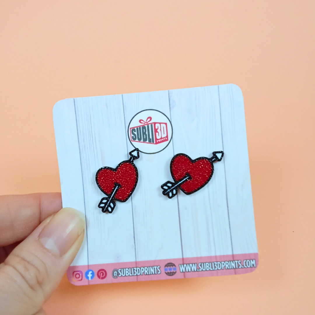 Pendientes 3D "San Valentín"