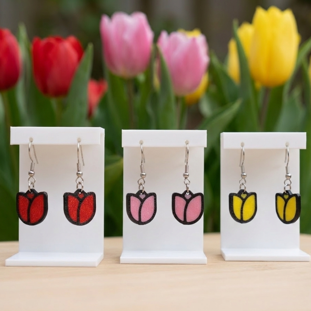 Pendientes 3D "Tulipán"