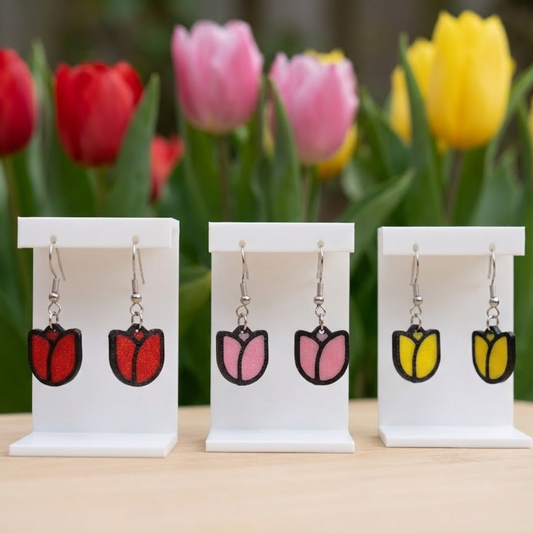 Pendientes 3D "Tulipán"