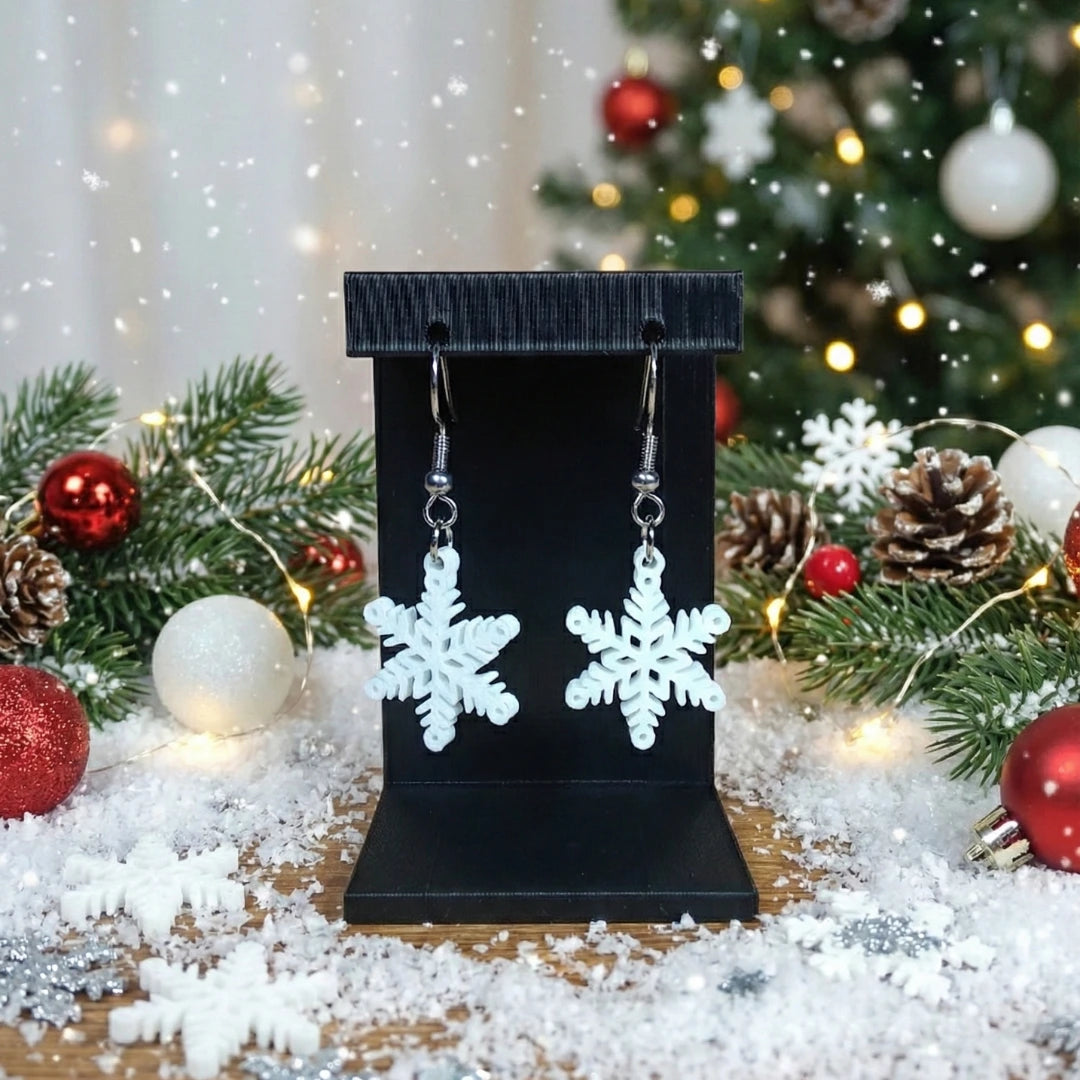 Pendientes 3D "Copo de nieve"