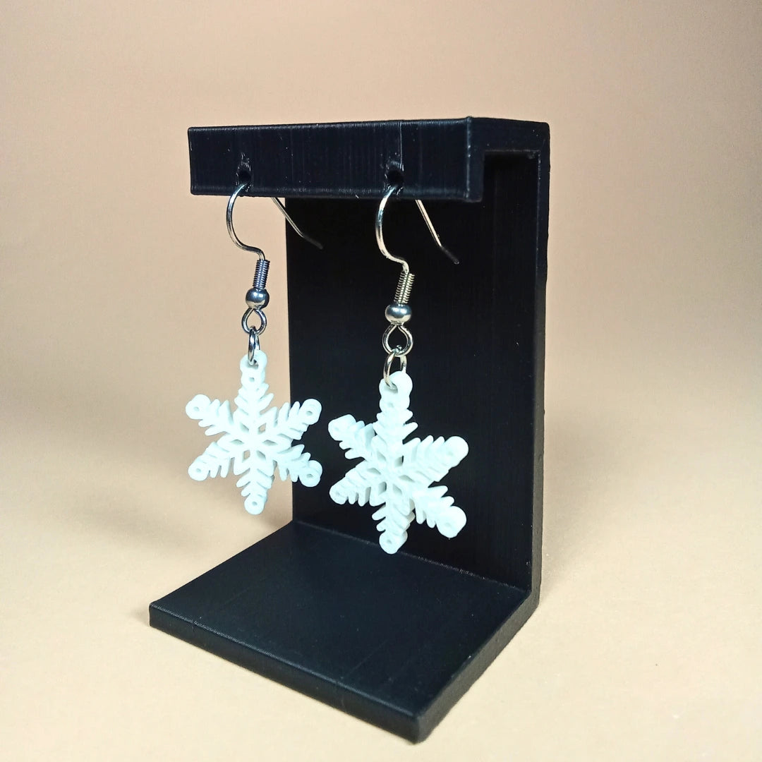 Pendientes 3D "Copo de nieve"