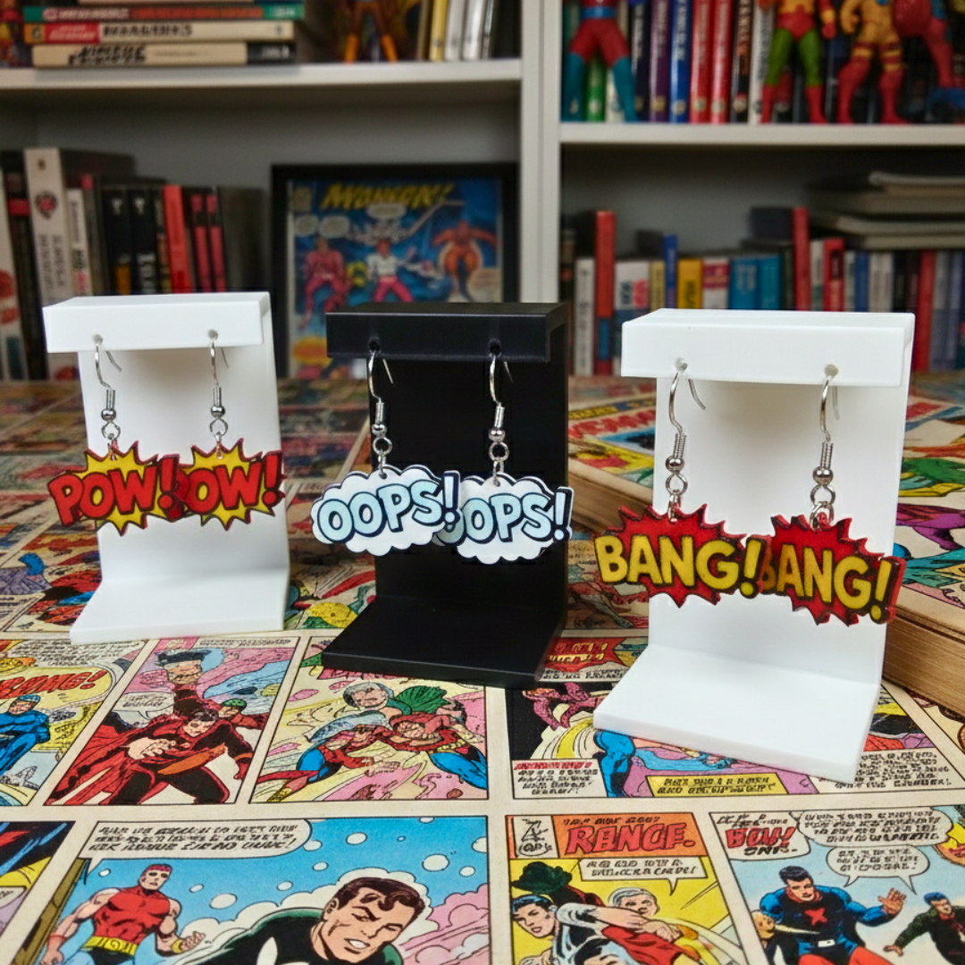 Pendientes 3D "Cómics"