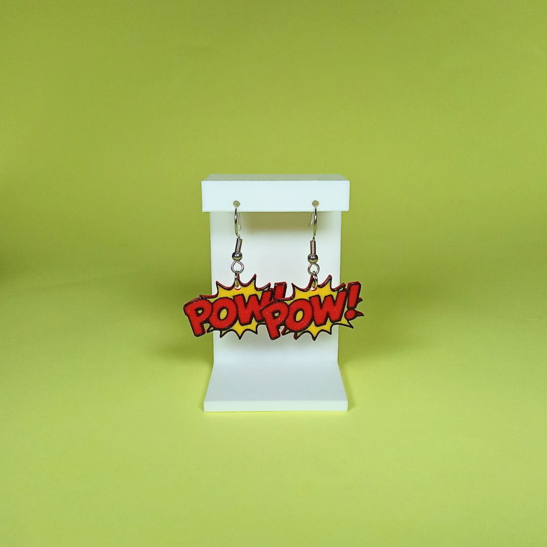Pendientes 3D "Cómics"