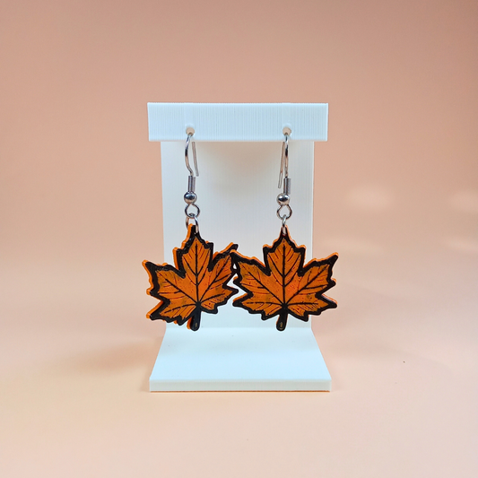 Pendientes 3D "Hoja Otoñal"