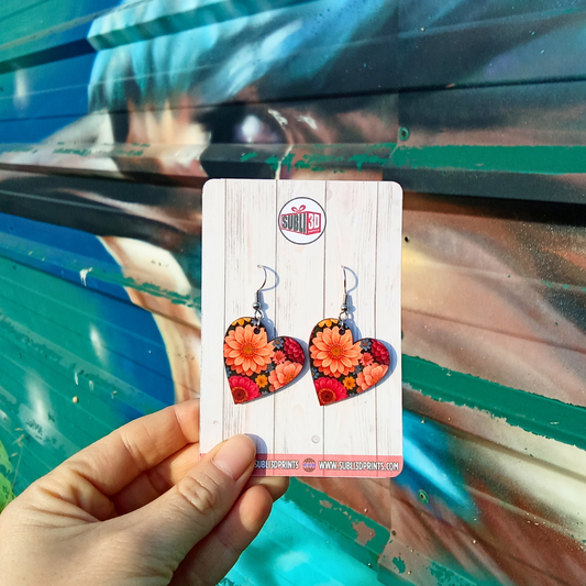 Pendientes "Flowers heart"
