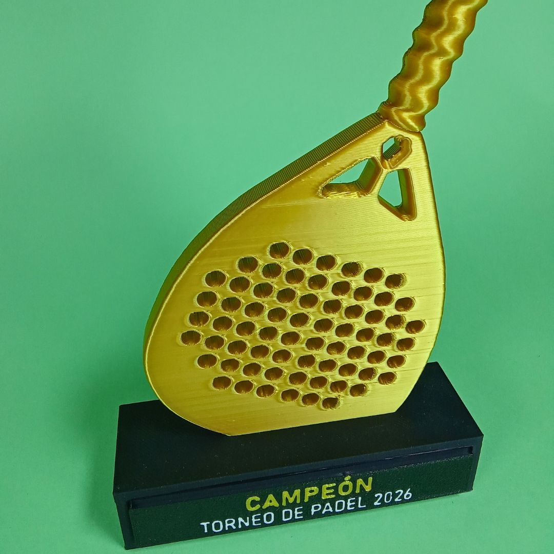 Trofeo Deportivo Pádel 3D personalizado
