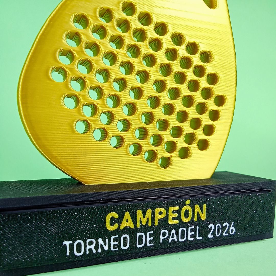 Trofeo Deportivo Pádel 3D personalizado