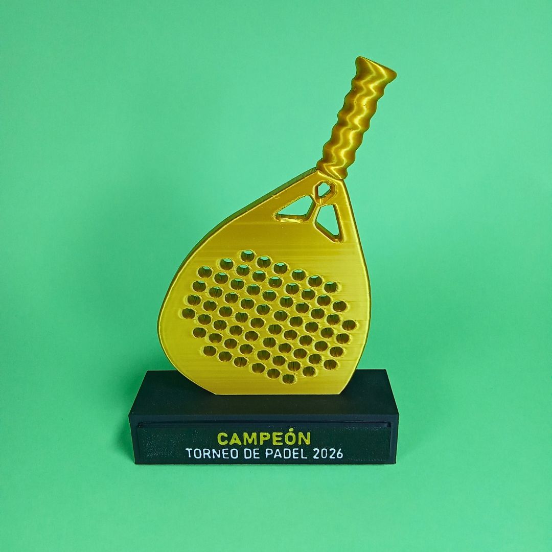 Trofeo Deportivo Pádel 3D personalizado