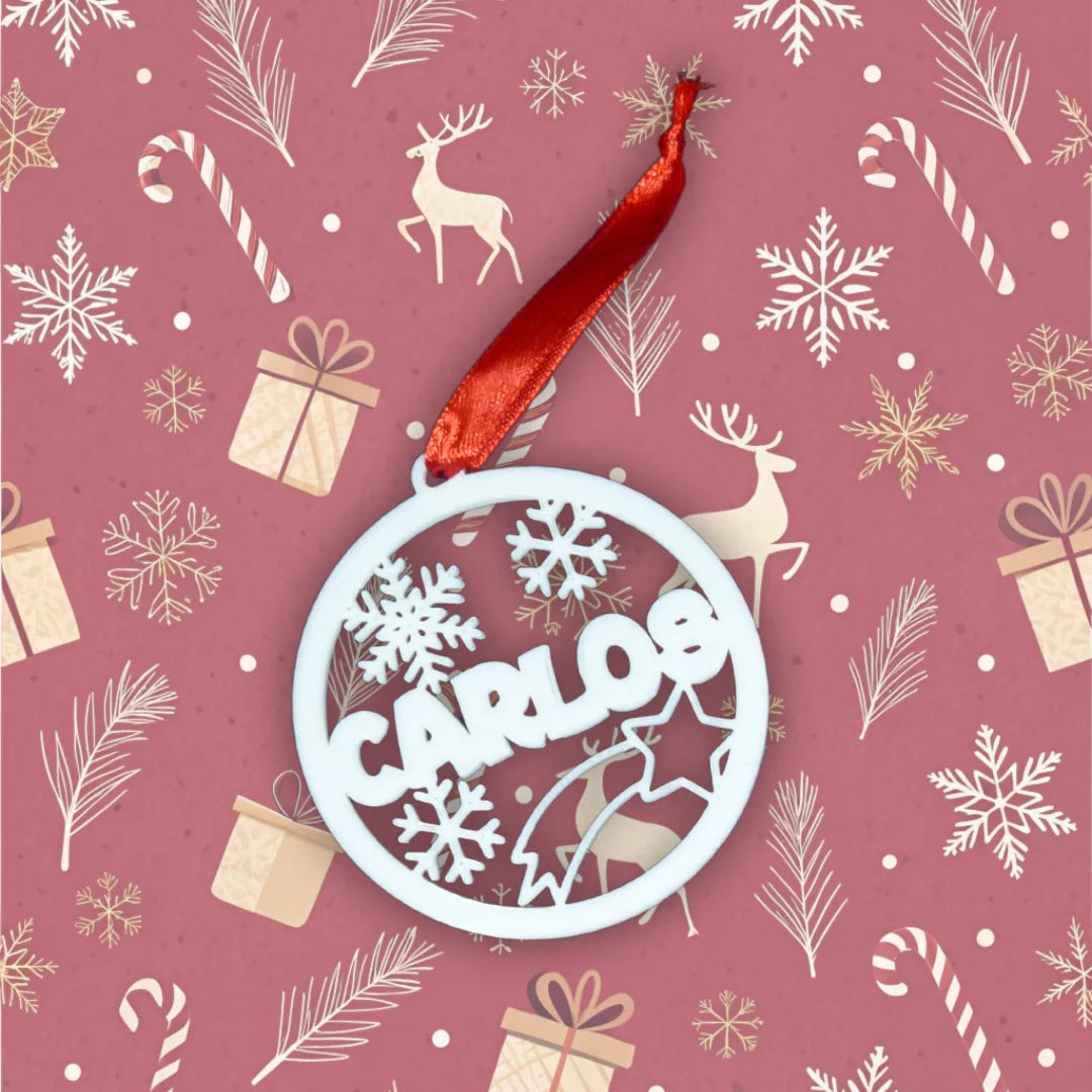 Bola de navidad personalizada con nombre a un color - Product Image