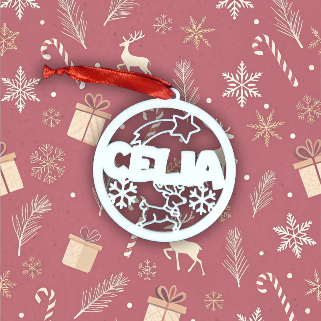 Bola de navidad personalizada con nombre a un color - Product Image