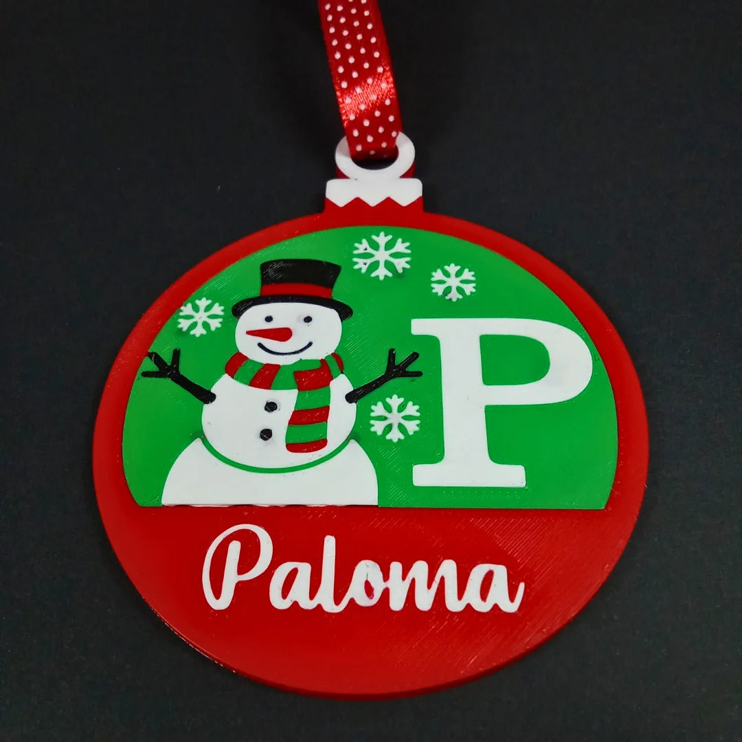 Bola de navidad personalizada Gnomo/Muñeco de nieve con nombre - Product Image