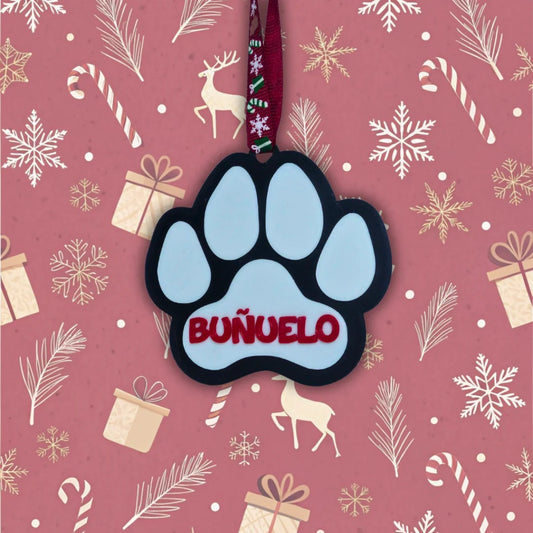 Bola de navidad personalizada Huella de mascota con nombre - Product Image