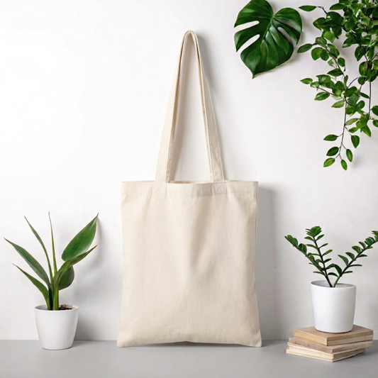 Bolsa de tela color natural personalizada