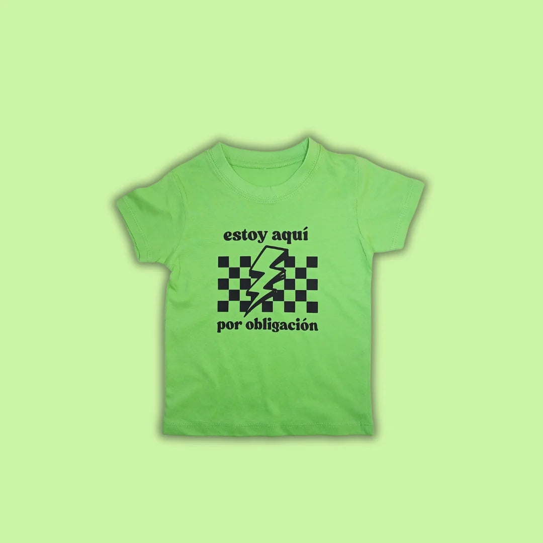 Camiseta Infantil "Estoy aquí por obligación" - Product Image