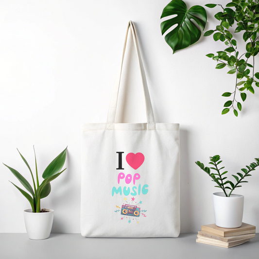 Bolsa de tela "I love pop music"