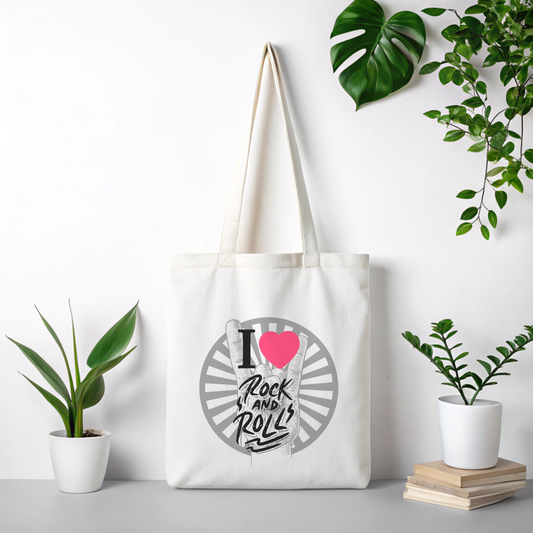 Bolsa de tela "I love rock and roll"