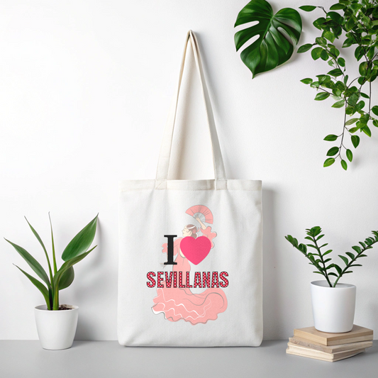 Bolsa de tela "I love sevillanas"