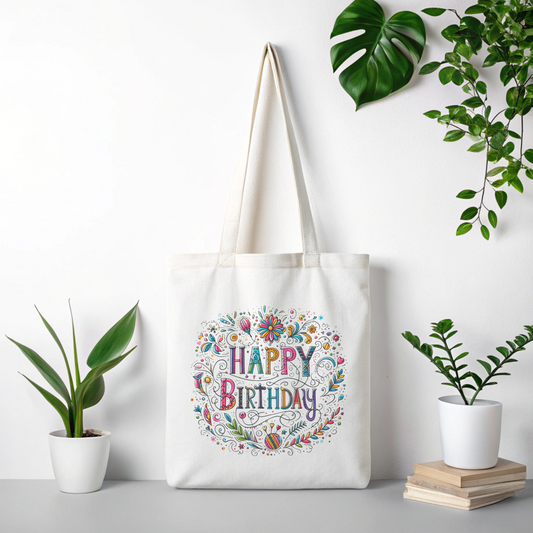 Bolsa de tela "Happy birthday"