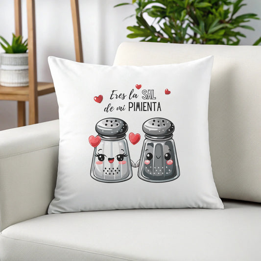 Cojín cuadrado "Eres la sal de mi pimienta" - Product Image