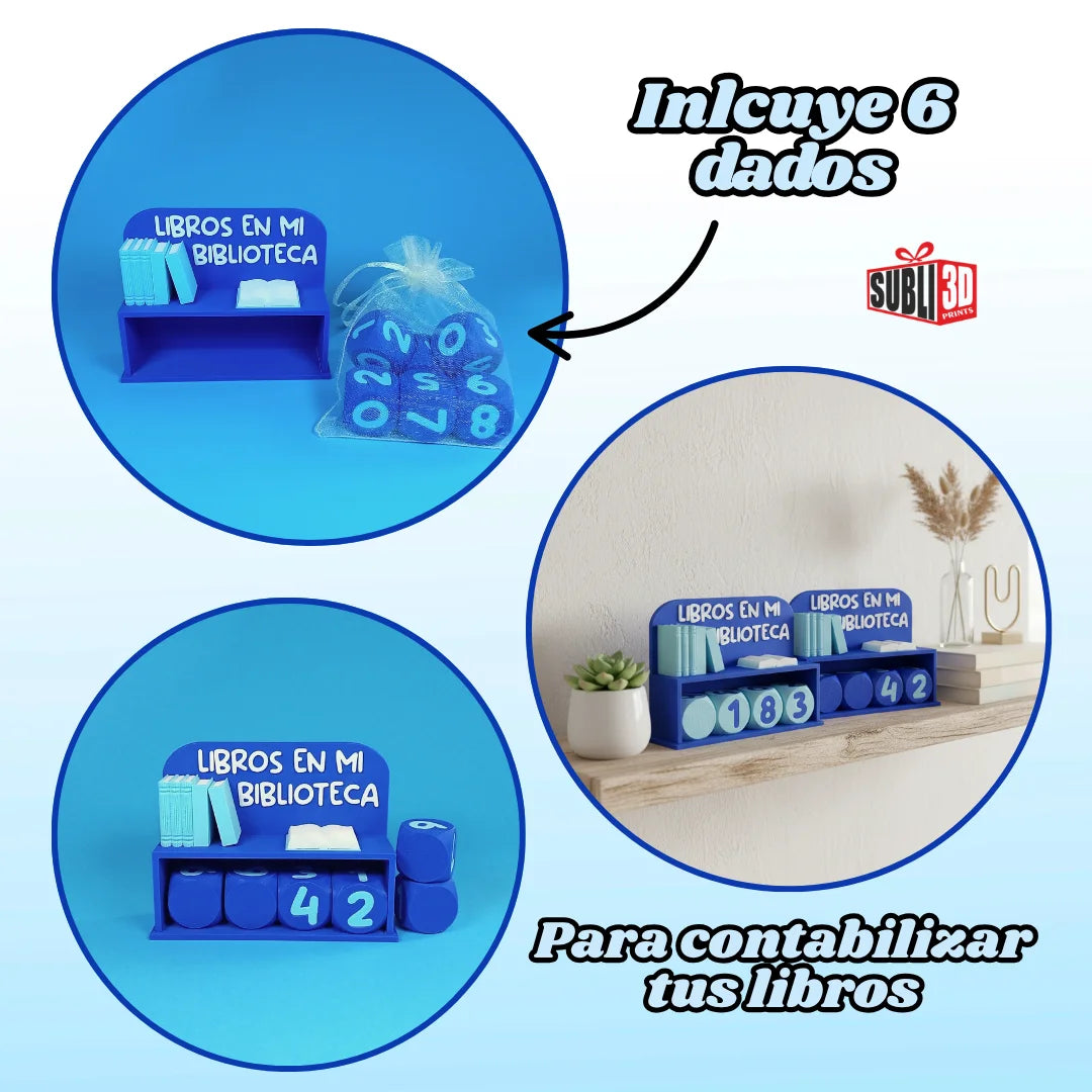 Contador de Libros en Mi Biblioteca – Adorno en Impresión 3D para Lectores - Product Image