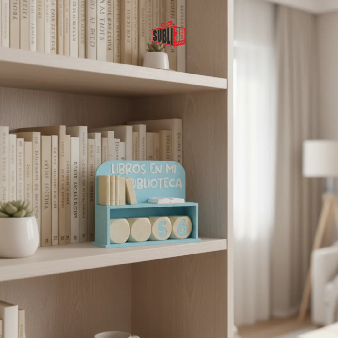 Contador de Libros en Mi Biblioteca – Adorno en Impresión 3D para Lectores - Product Image