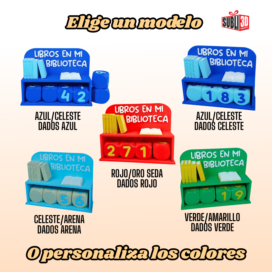 Pack 2 Contadores de Libros y Cartel Librería 3D