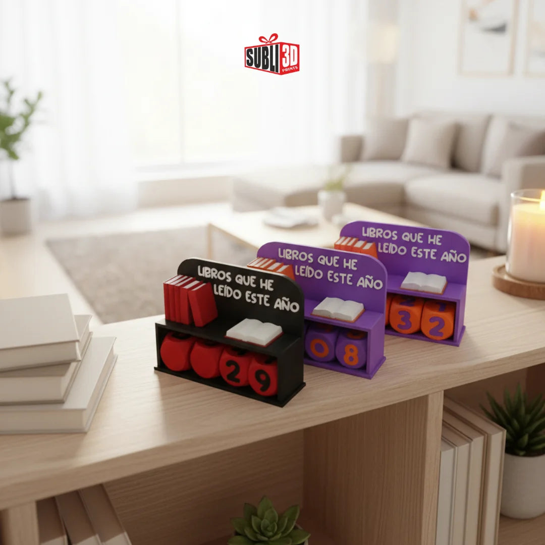 Contador de Libros Leídos Este Año – Impresión 3D Decorativa para Amantes de la Lectura - Product Image