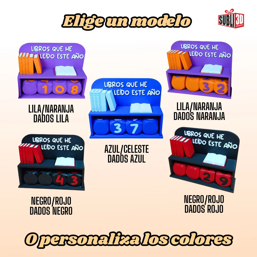 Contador de Libros Leídos Este Año – Impresión 3D Decorativa para Amantes de la Lectura - Product Image