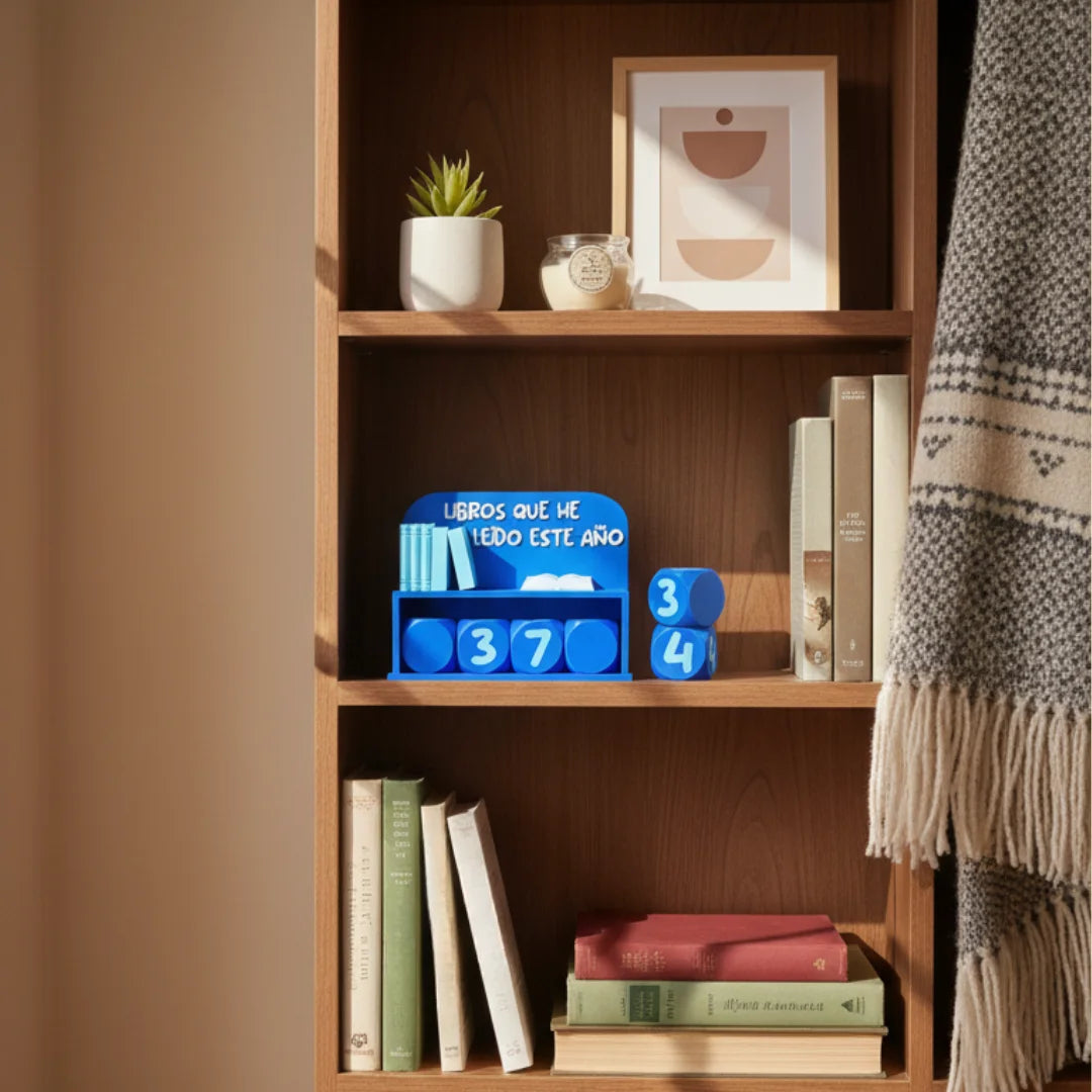 Contador de Libros Leídos Este Año – Impresión 3D Decorativa para Amantes de la Lectura - Product Image