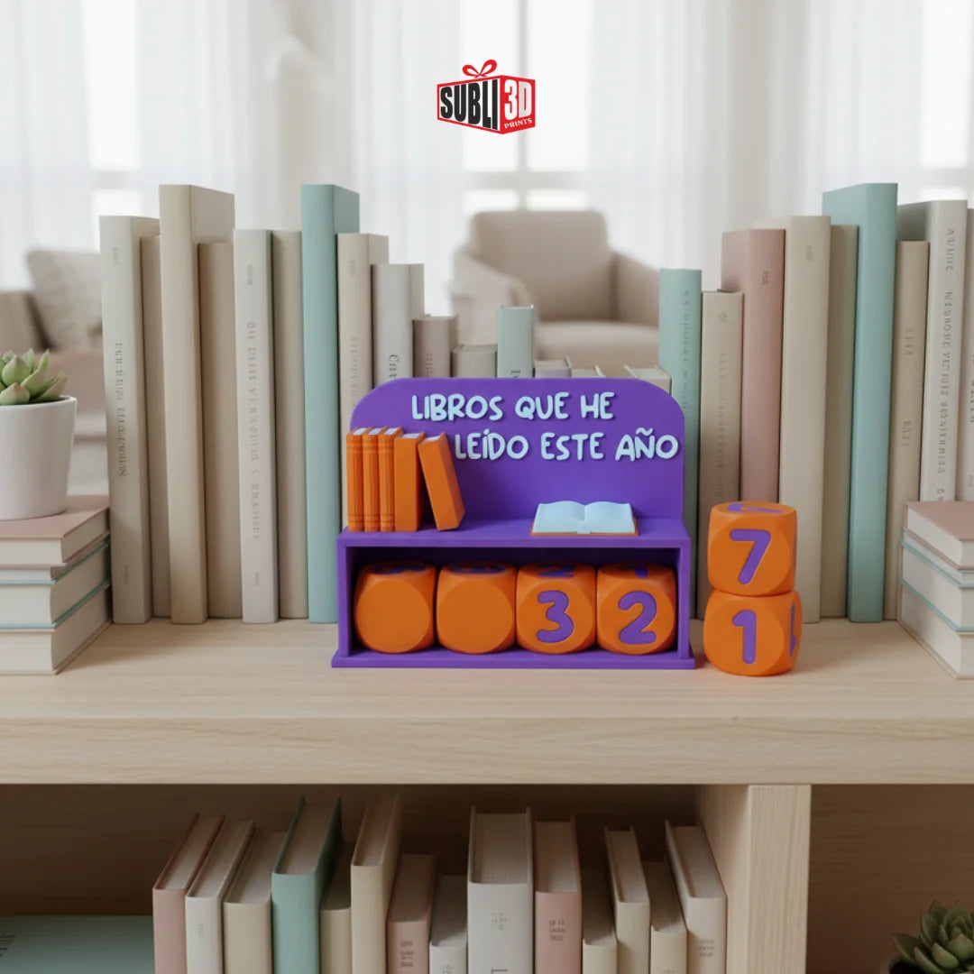 Contador de Libros Leídos Este Año – Impresión 3D Decorativa para Amantes de la Lectura - Product Image