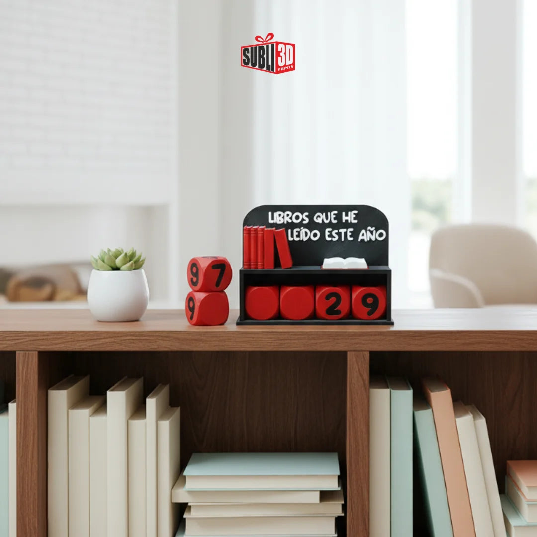 Contador de Libros Leídos Este Año – Impresión 3D Decorativa para Amantes de la Lectura - Product Image