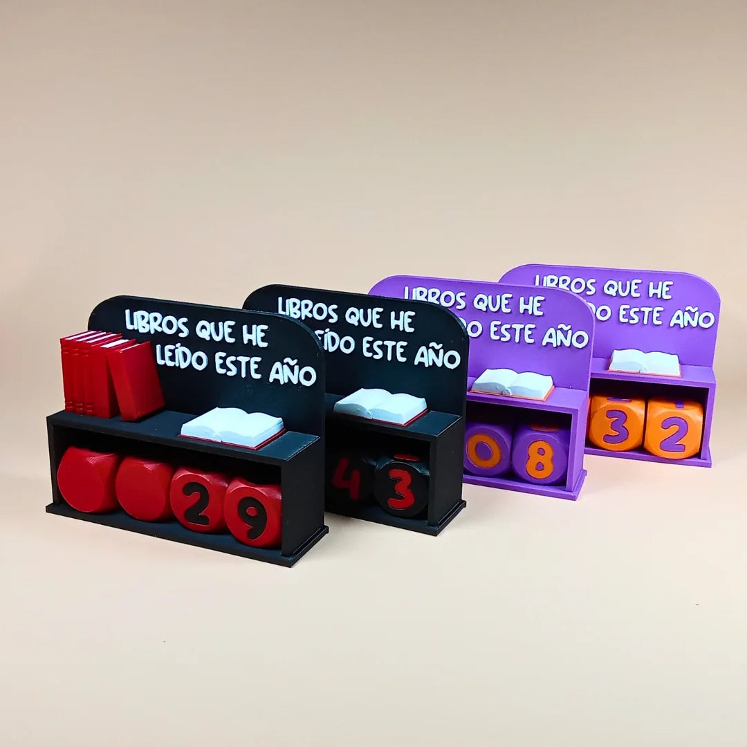 Contador de Libros Leídos Este Año – Impresión 3D Decorativa para Amantes de la Lectura - Product Image