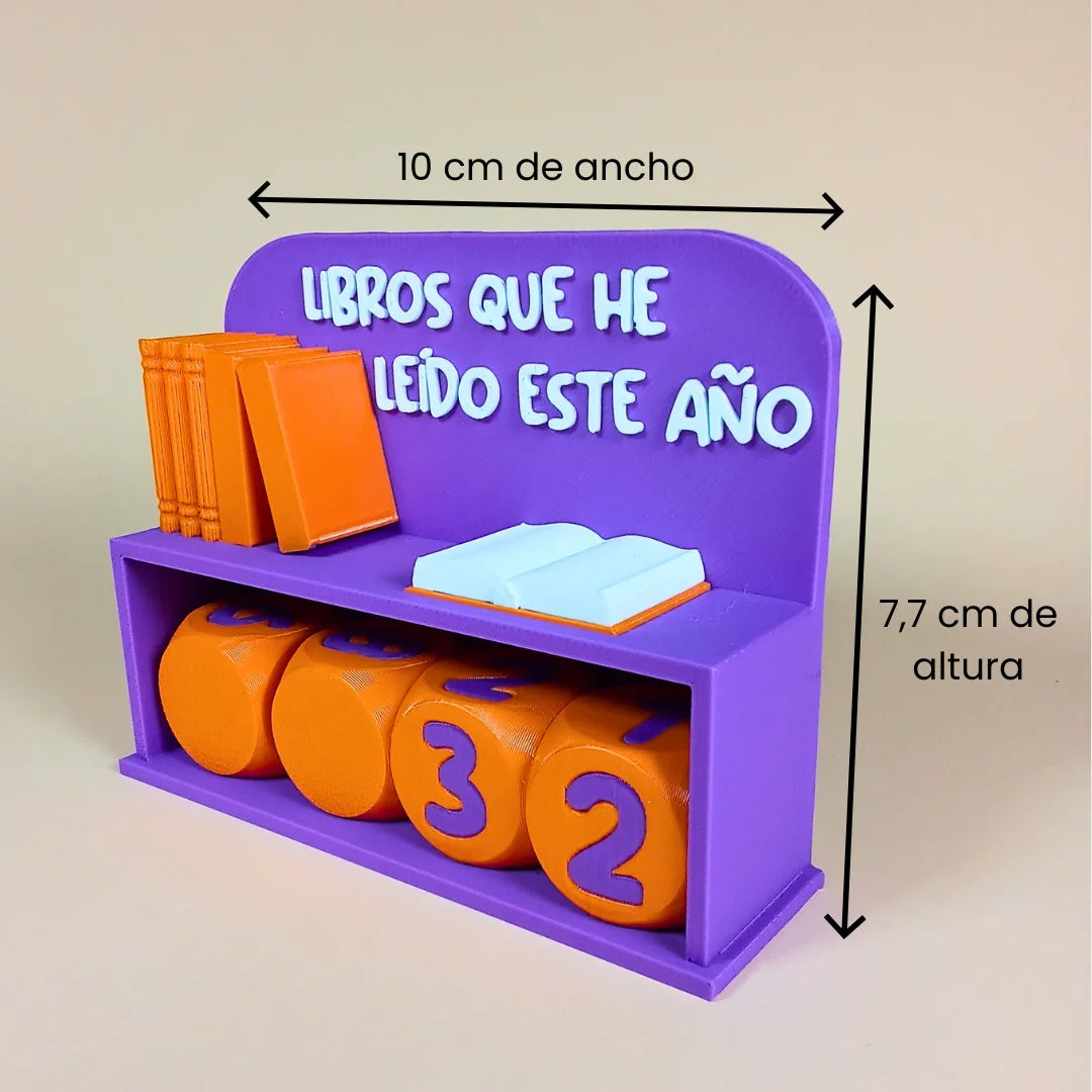 Contador de Libros Leídos Este Año – Impresión 3D Decorativa para Amantes de la Lectura - Product Image