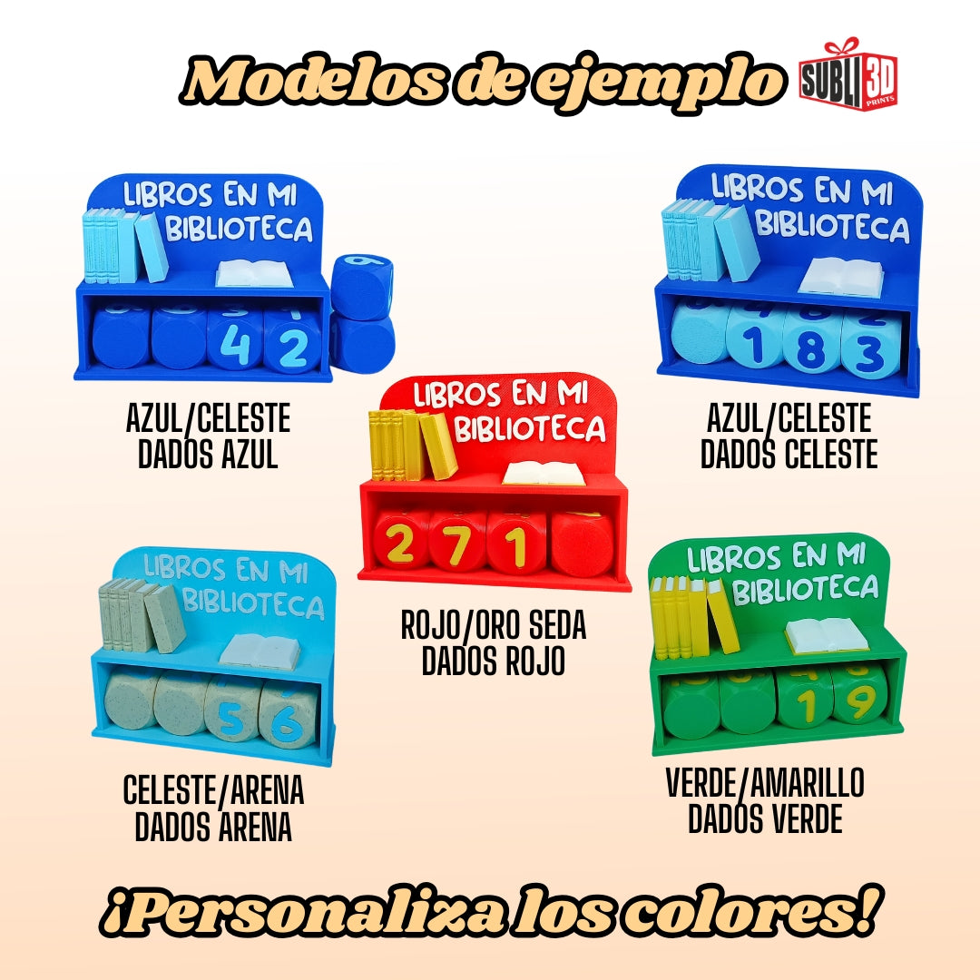 Pack 2 Contadores de Libros y Cartel Librería 3D