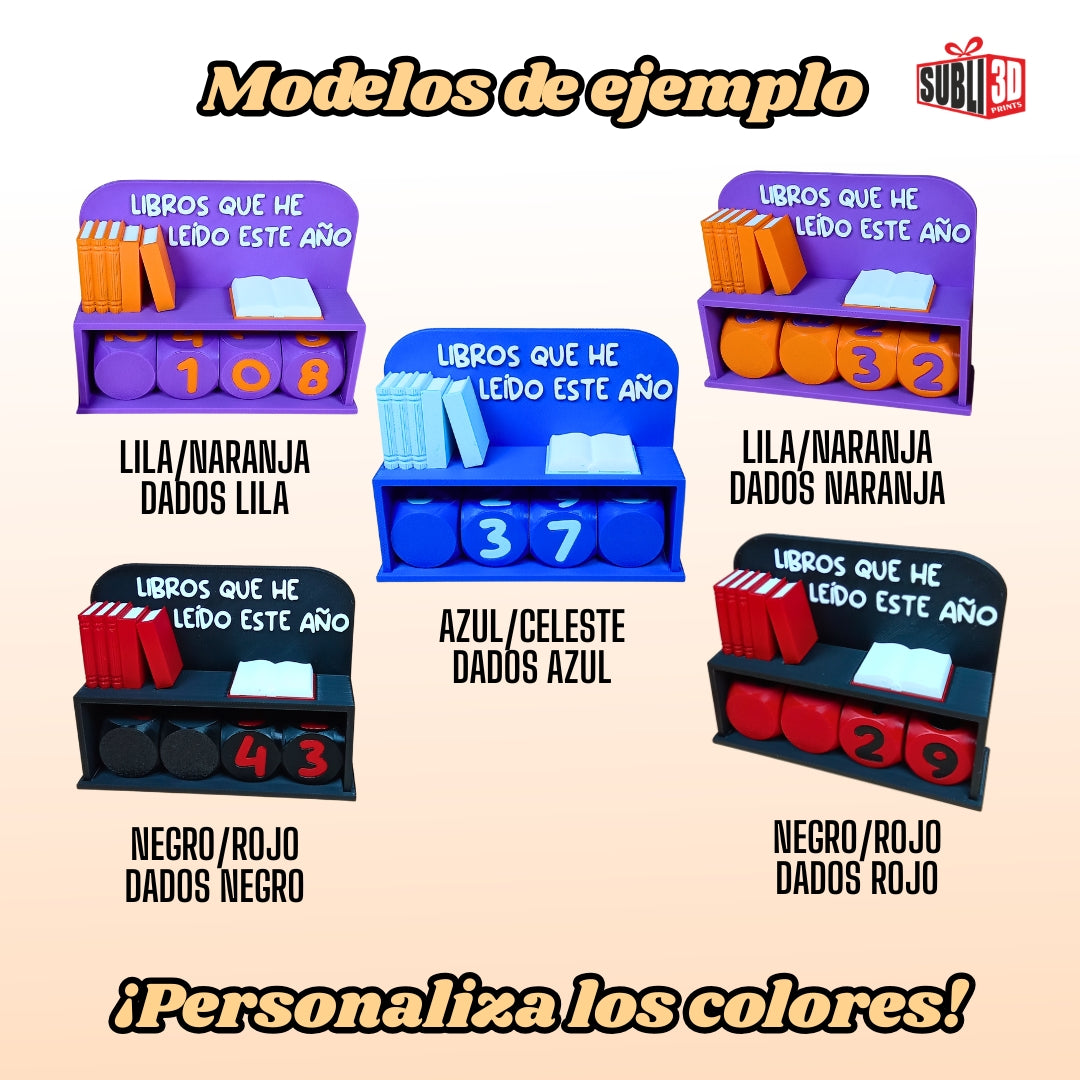 Pack 2 Contadores de Libros y Cartel Librería 3D