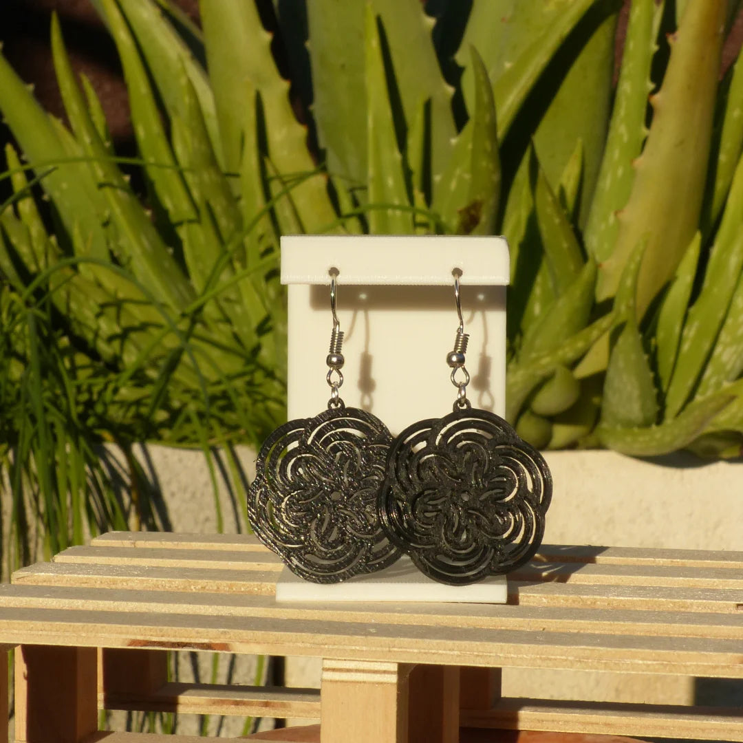 Pendientes 3D "Geometric flower" - Product Image