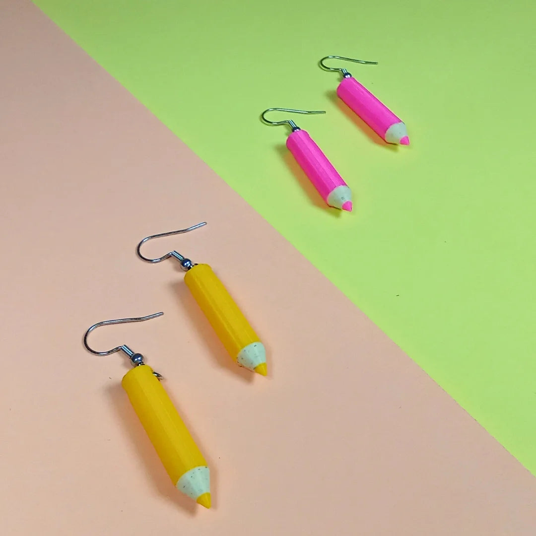 Pendientes 3D "Lápiz de color" - Product Image
