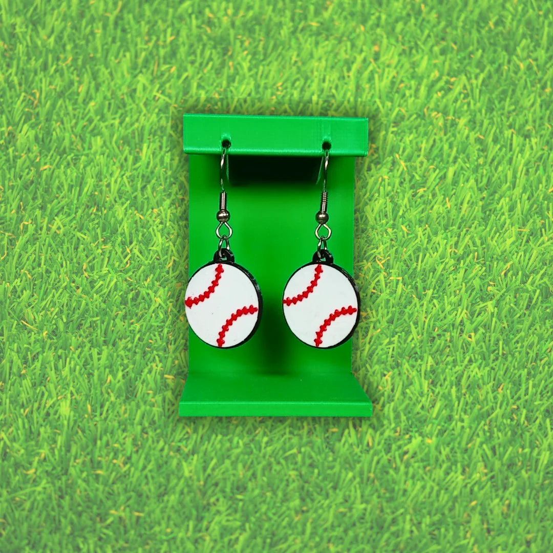 Pendientes 3D "Pelota béisbol" - Product Image