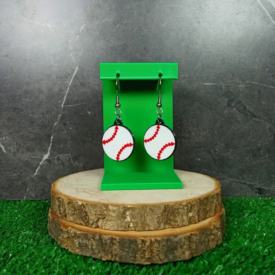 Pendientes 3D "Pelota béisbol" - Product Image