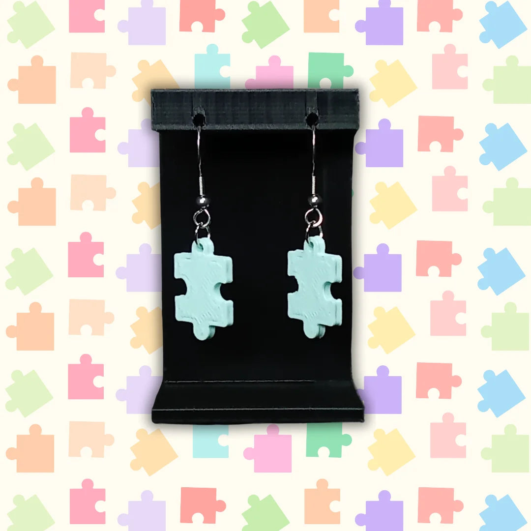 Pendientes 3D "Pieza de puzzle" varios colores - Product Image
