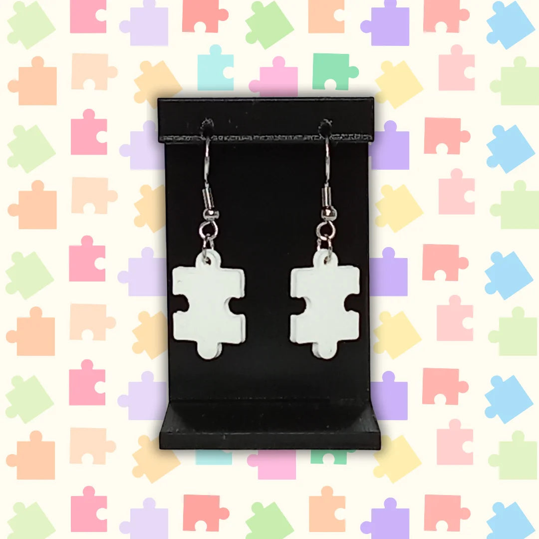 Pendientes 3D "Pieza de puzzle" varios colores - Product Image