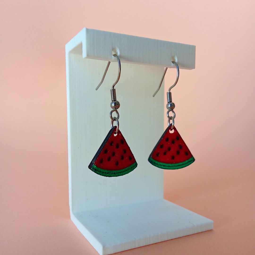 Pendientes 3D "Sandía"