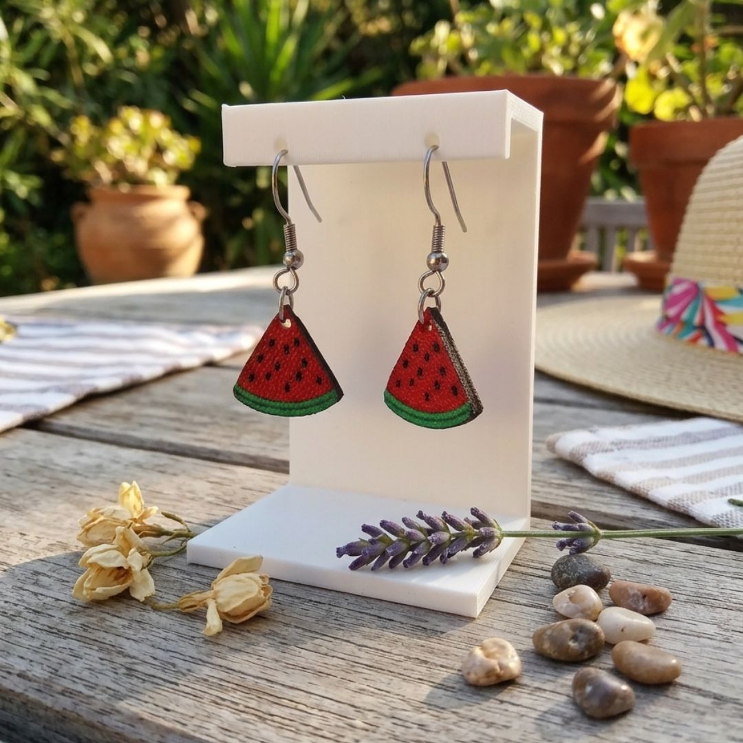 Pendientes 3D "Sandía"