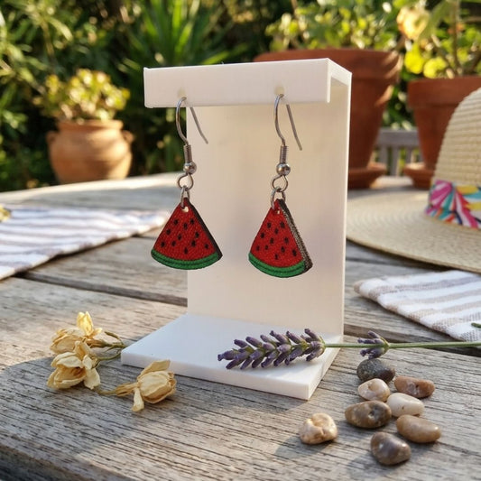 Pendientes 3D "Sandía"