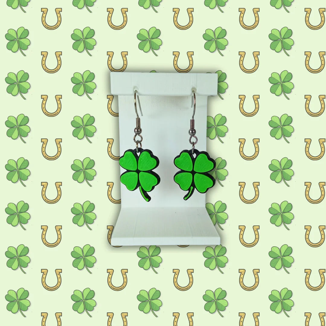 Pendientes 3D "Trébol 4 hojas" - Product Image