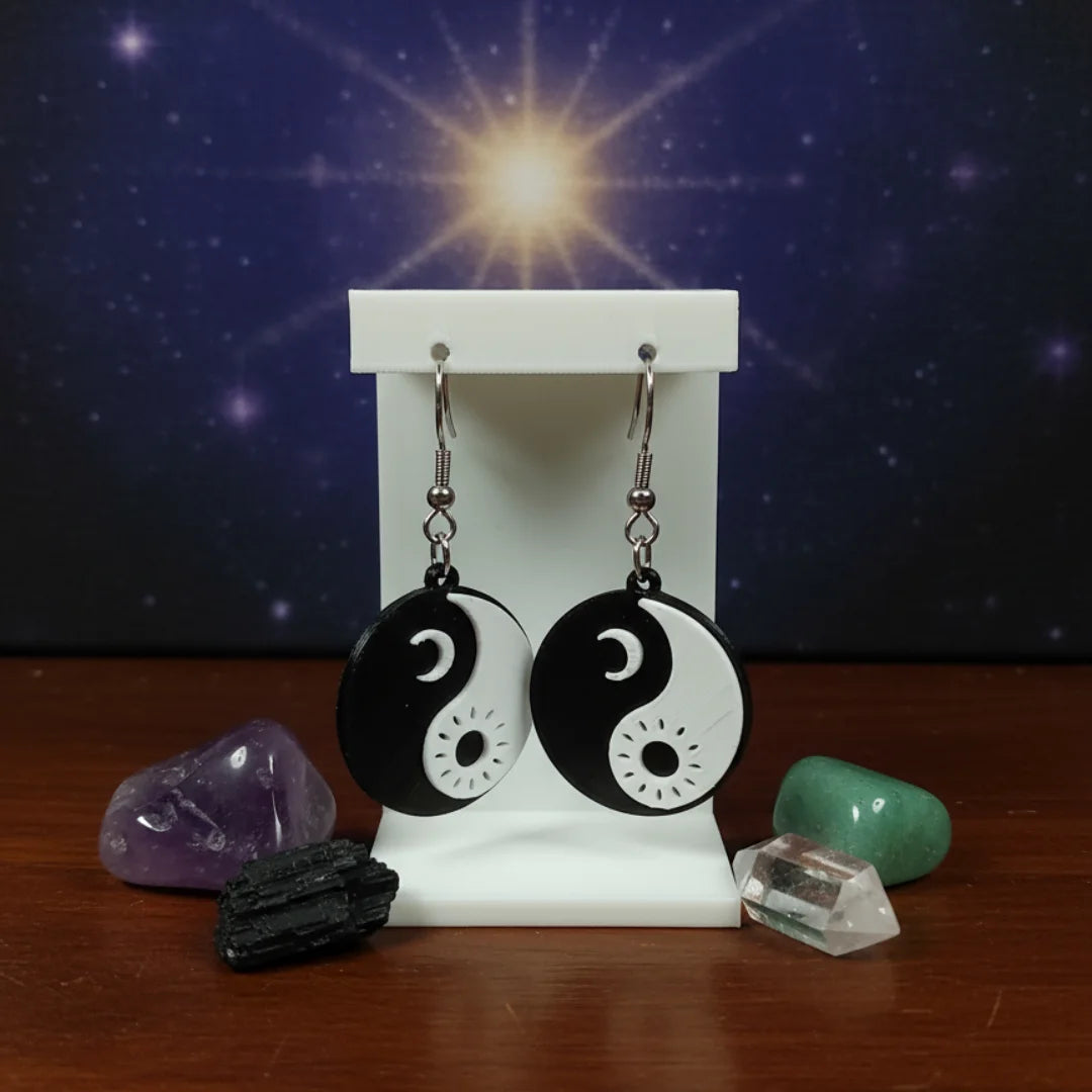 Pendientes 3D "Yin Yang Sol y Luna" - Product Image