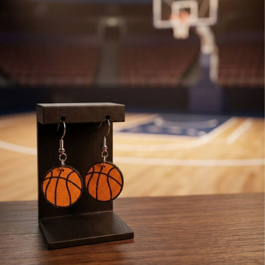 Pendientes 3D "Pelota baloncesto"